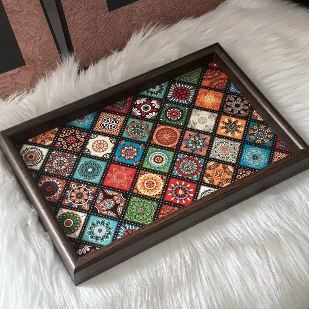 Plateau bois mandala